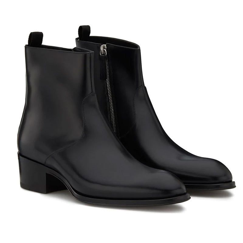 Leather Pointed Toe Zipper High Street Martin Boots sold by Wessi