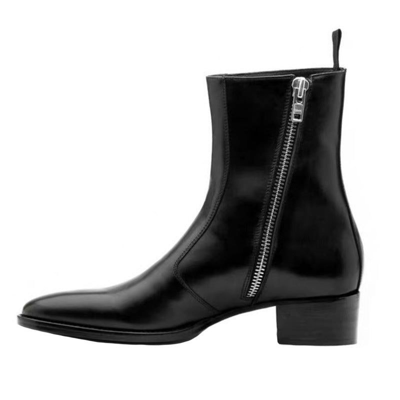 Leather Pointed Toe Zipper High Street Martin Boots sold by Wessi product image thumbnail 2