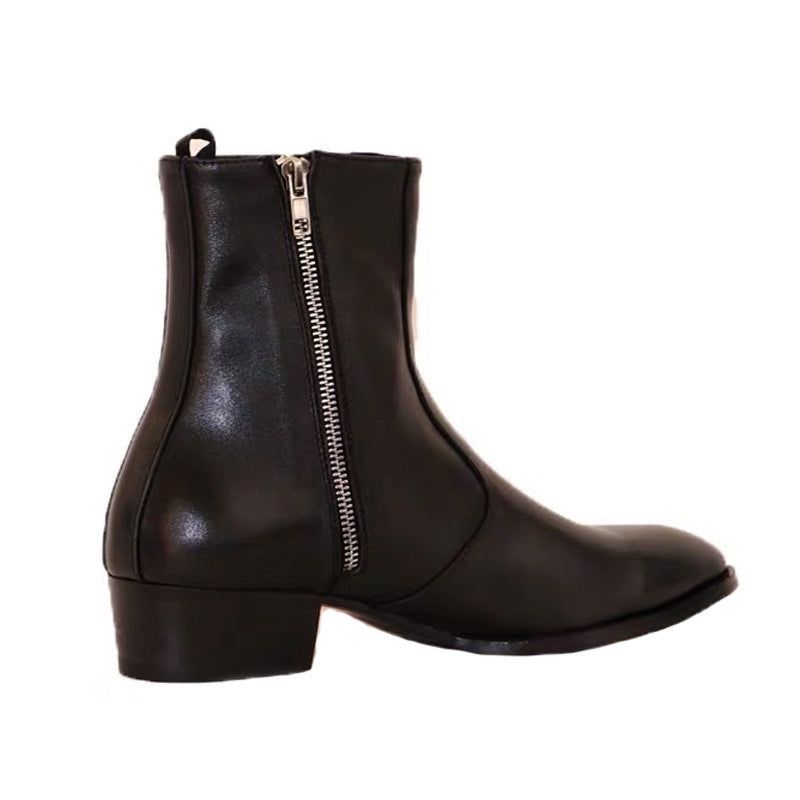 Leather Pointed Toe Zipper High Street Martin Boots sold by Wessi product image thumbnail 4