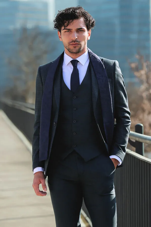 Checked Slim Fit Green Men Suit - Wessi sold by Wessi