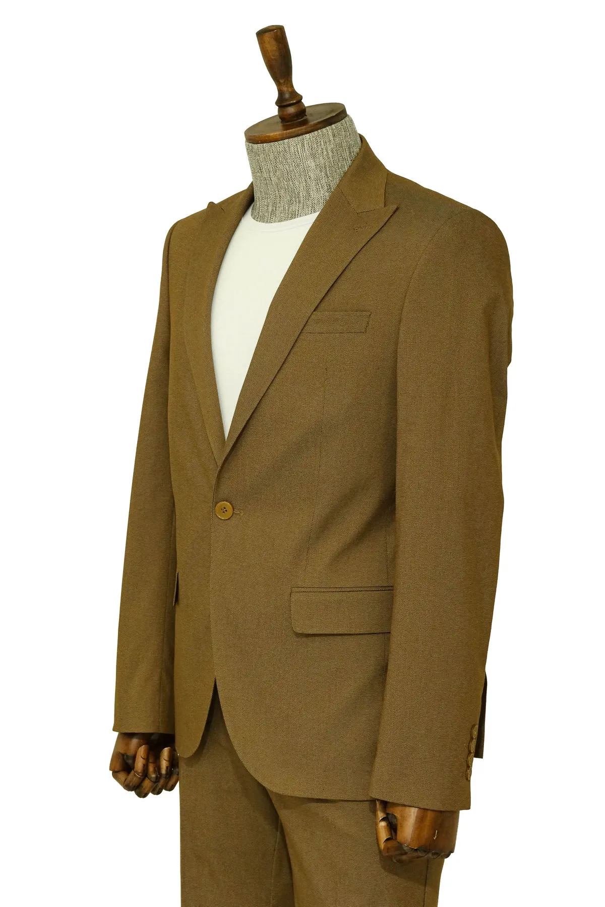 Single Buttons 2 Piece Tan Men Suit - Wessi sold by Wessi product image thumbnail 4