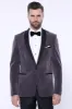 Plain Velvet Dark Grey Blazer | Wessi sold by Wessi