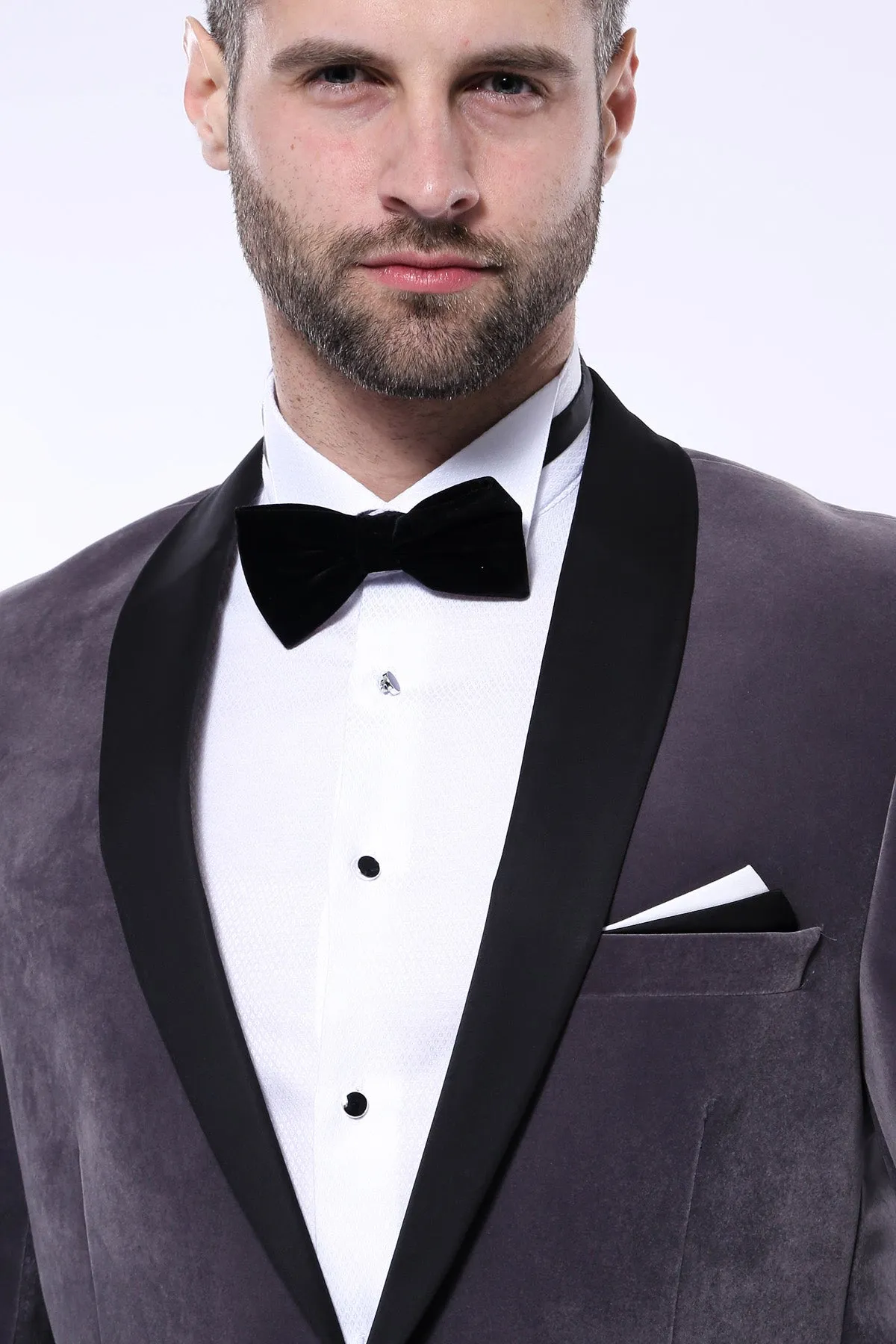 Plain Velvet Dark Grey Blazer | Wessi sold by Wessi product image thumbnail 2