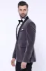 Plain Velvet Dark Grey Blazer | Wessi sold by Wessi