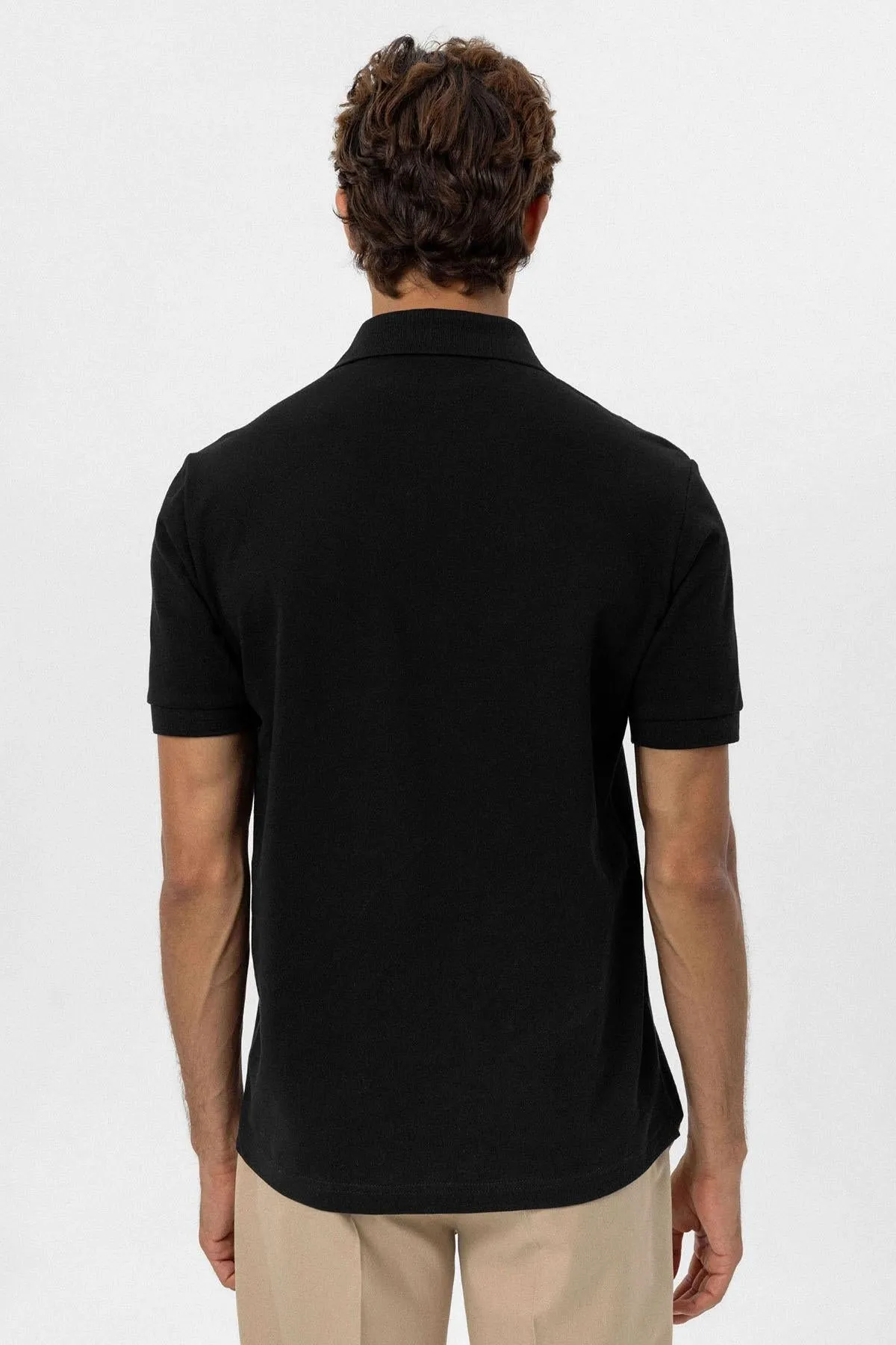 Men's Black Polo Neck T-Shirt - Wessi sold by Wessi product image thumbnail 4