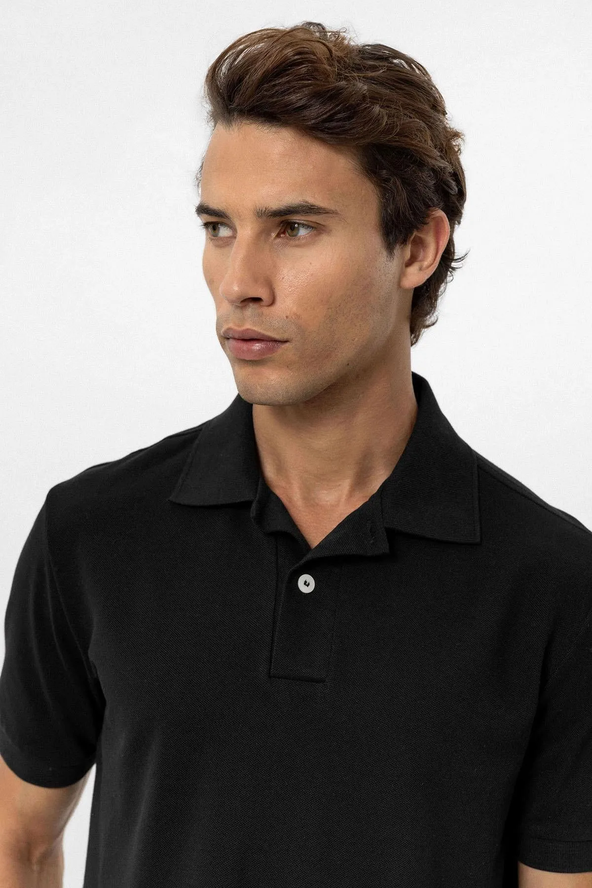 Men's Black Polo Neck T-Shirt - Wessi sold by Wessi product image thumbnail 3