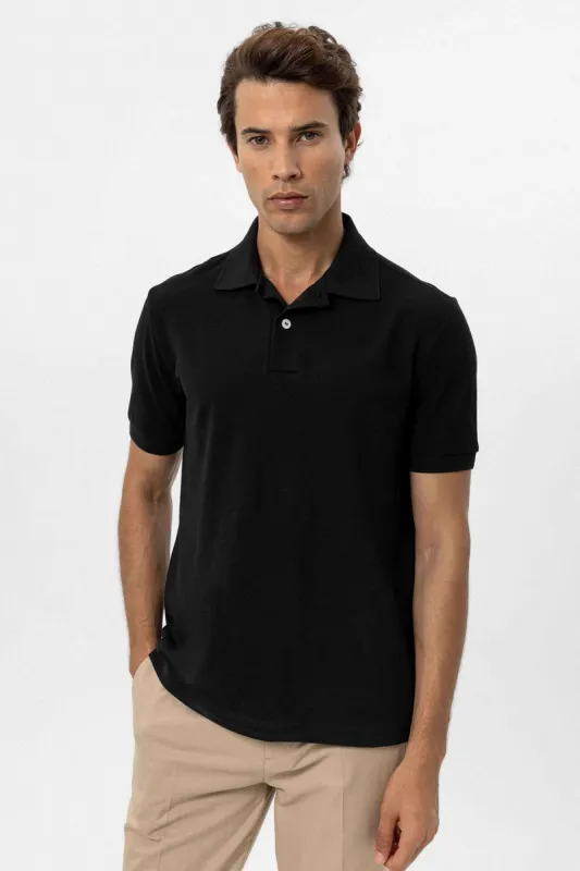 Men's Black Polo Neck T-Shirt - Wessi sold by Wessi