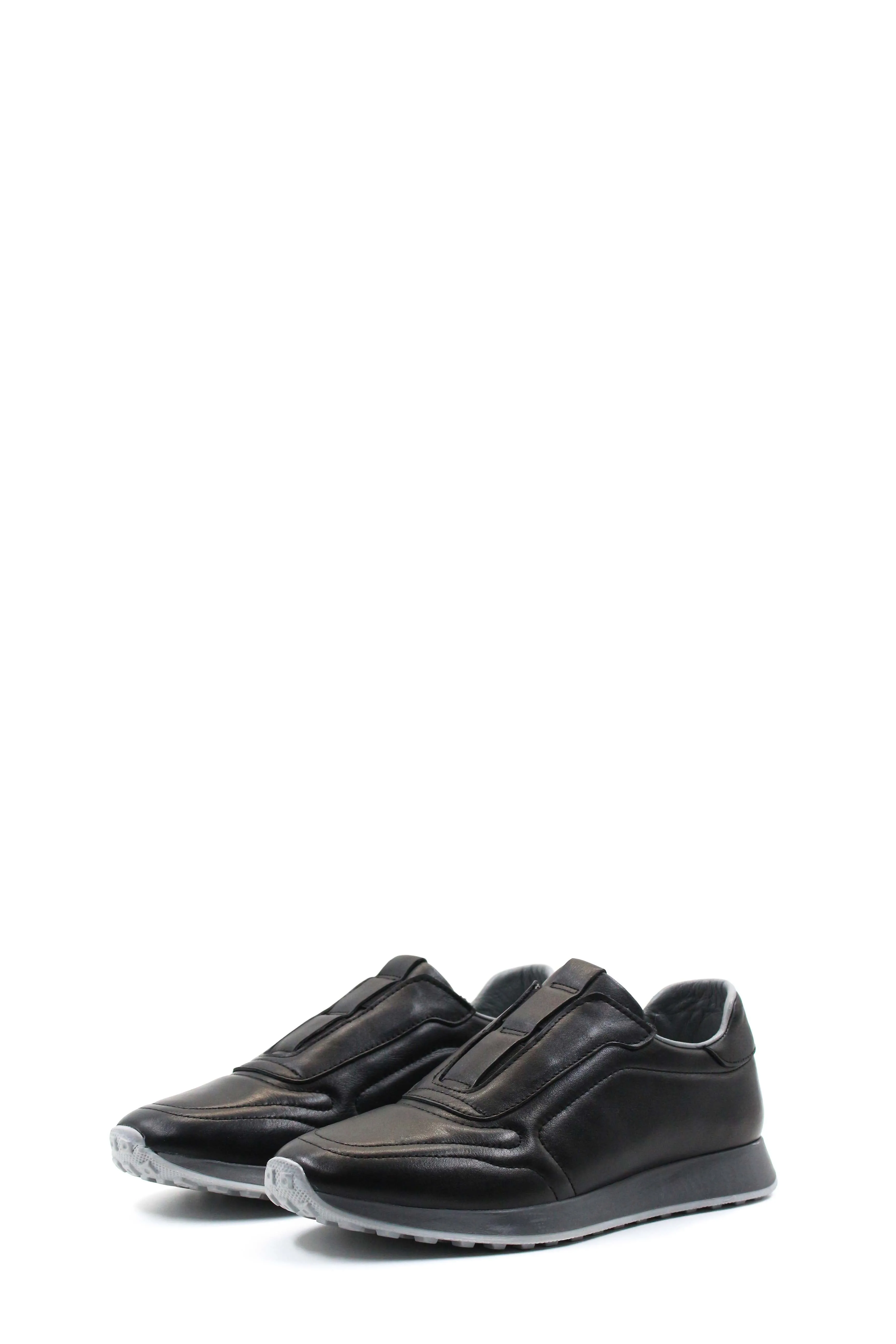 Black Leather Slip-On Sneakers Wessi sold by Wessi product image thumbnail 5