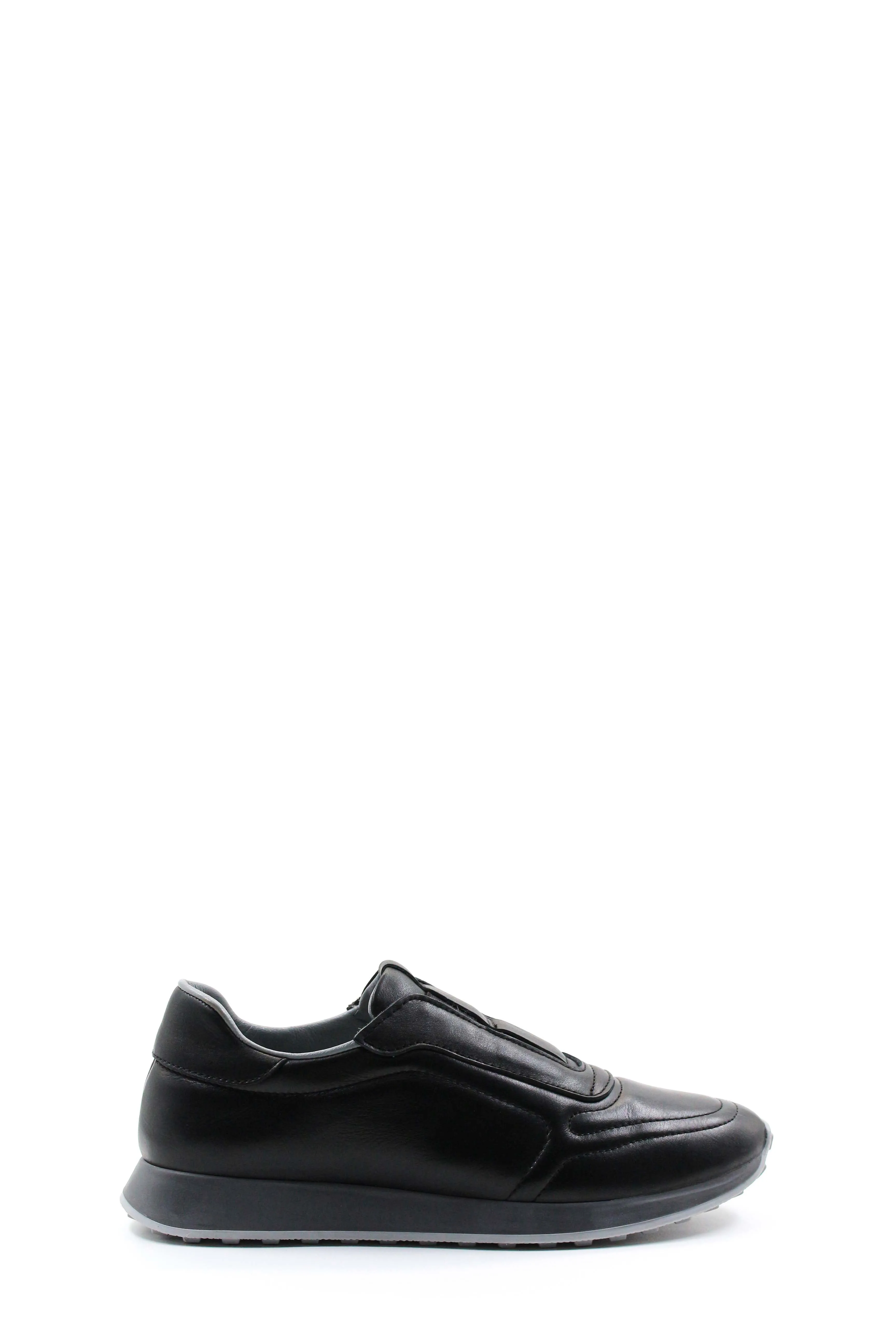 Black Leather Slip-On Sneakers Wessi sold by Wessi