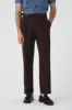 Brown Buckle Detailed Pleated High Waist Men's Trousers - Wessi sold by Wessi