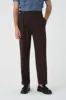Brown Buckle Detailed Pleated High Waist Men's Trousers - Wessi sold by Wessi