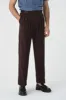 Brown Buckle Detailed Pleated High Waist Men's Trousers - Wessi sold by Wessi