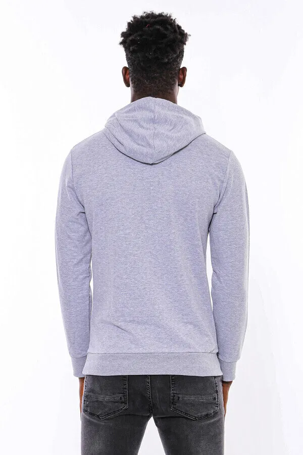 Patterned Hooded Silver Grey Sweatshirt - Wessi sold by Wessi product image thumbnail 4