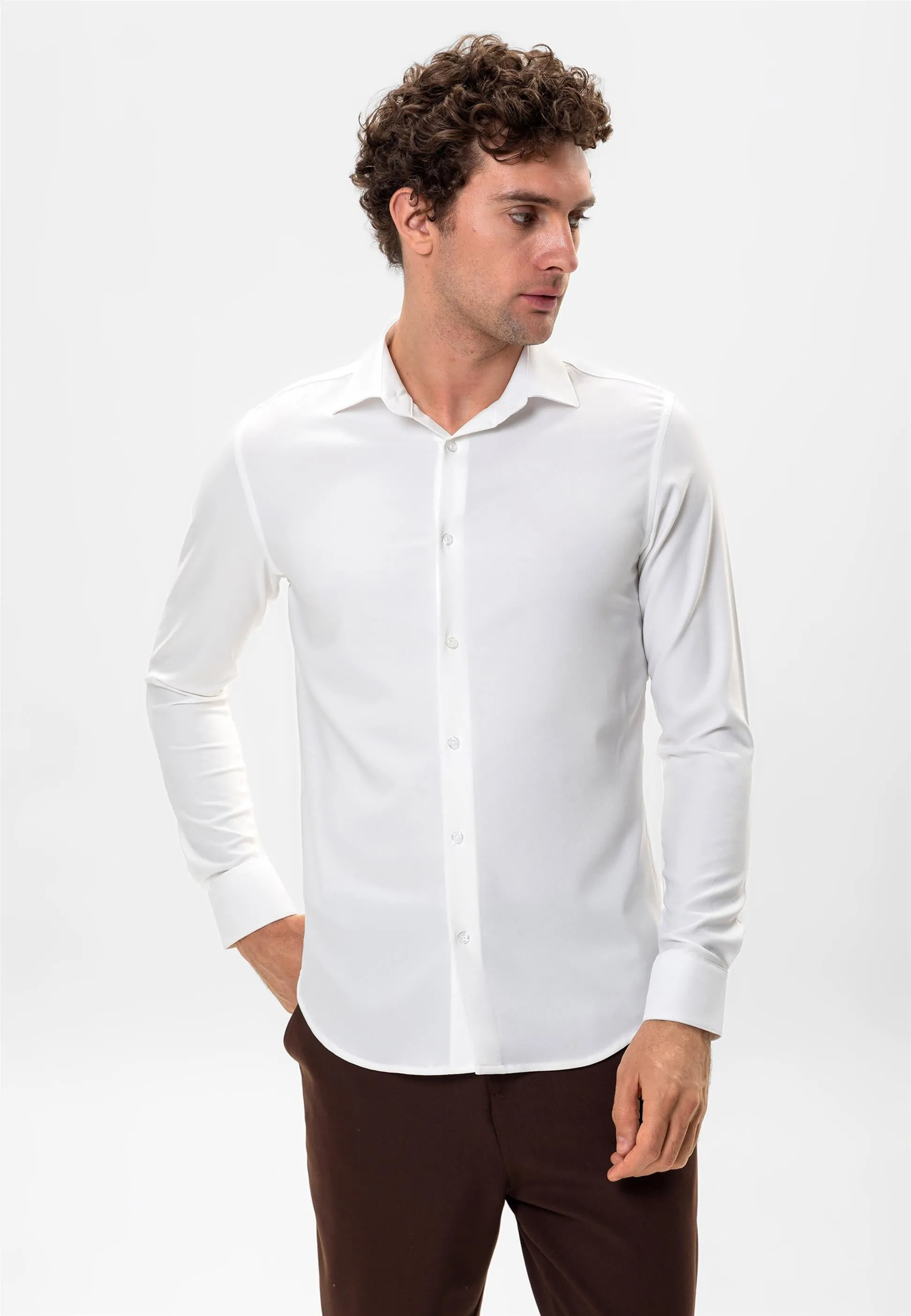 Men's White Slim Fit Shirt - Wessi sold by Wessi