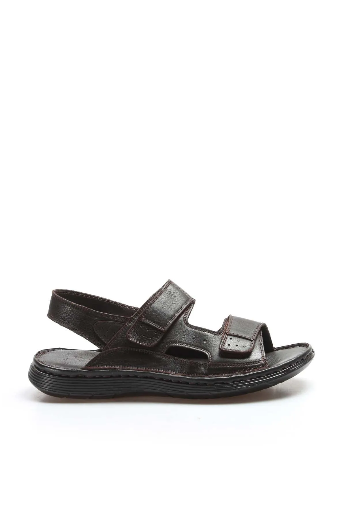 Men's Brown Leather Sandals with Adjustable Straps - Wessi sold by Wessi product image thumbnail 2