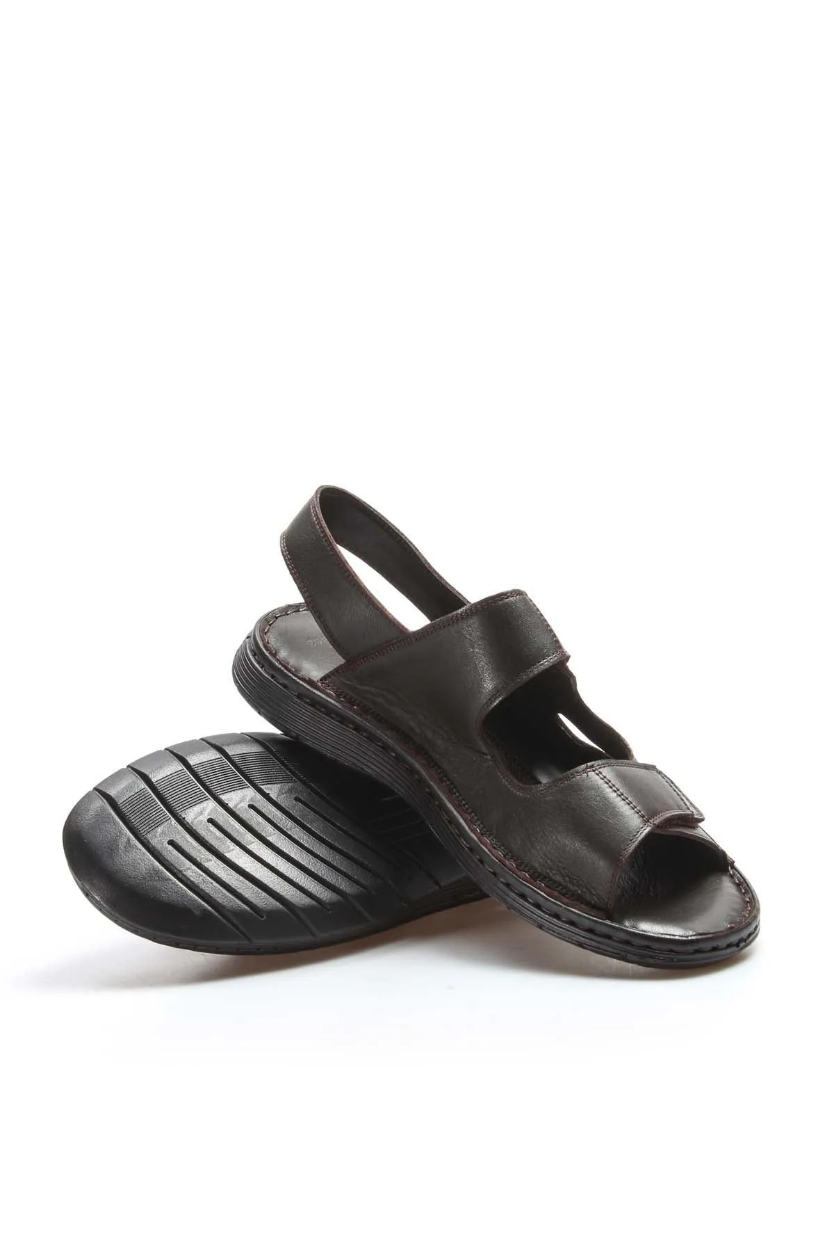 Men's Brown Leather Sandals with Adjustable Straps - Wessi sold by Wessi product image thumbnail 5