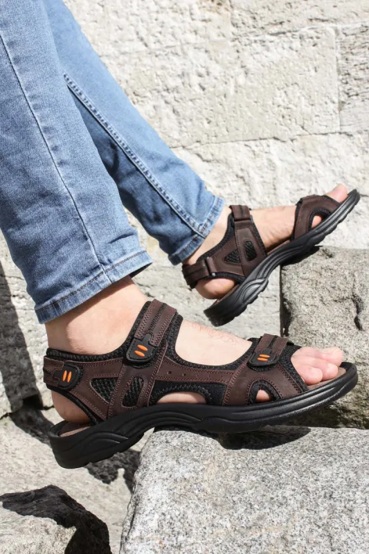 Men's Brown Outdoor Hiking Sandals-Wessi sold by Wessi