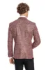 Flower Embroidered Pattern Burgundy Men Tuxedo Blazer - Wessi sold by Wessi