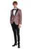 Flower Embroidered Pattern Burgundy Men Tuxedo Blazer - Wessi sold by Wessi