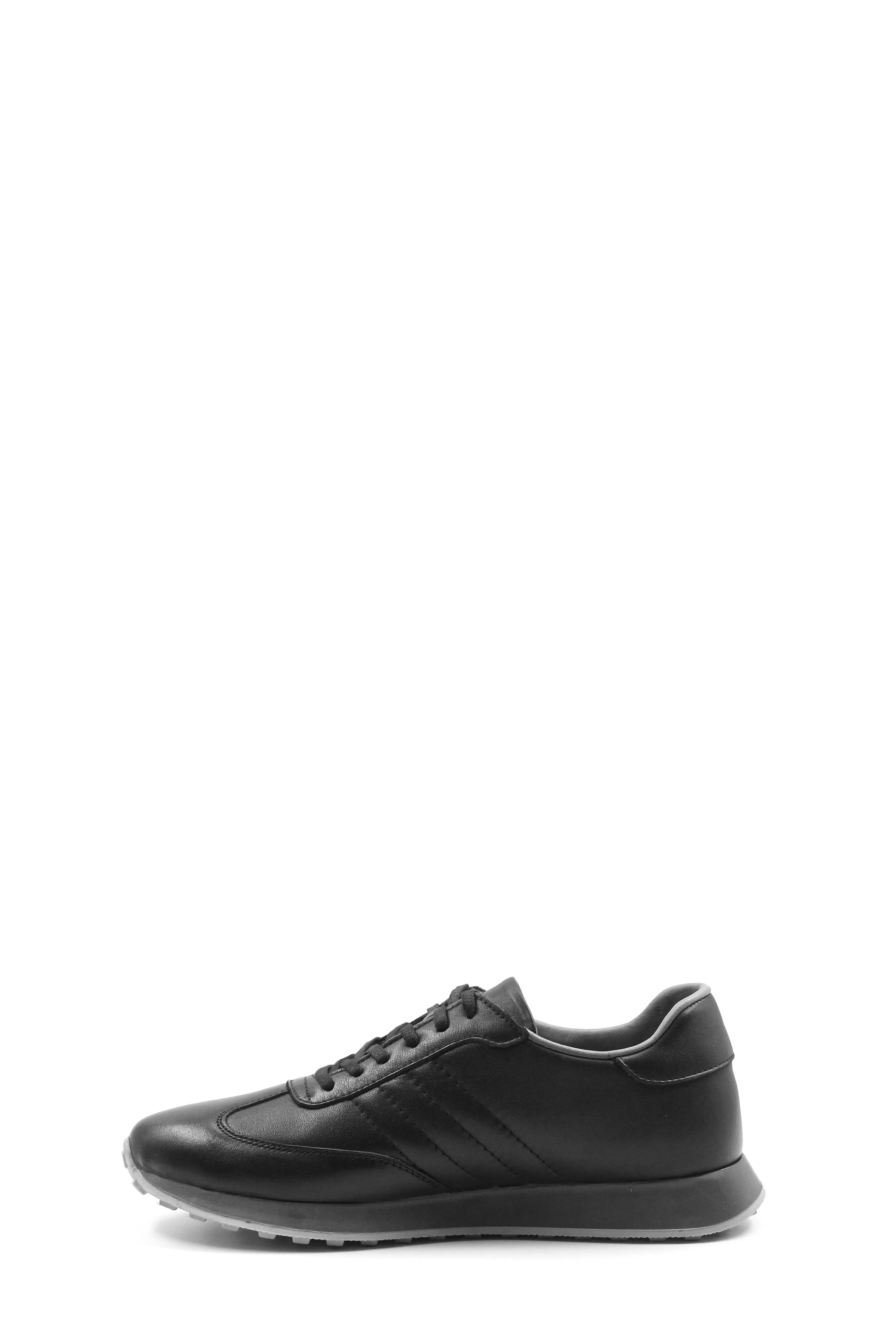 Men's Black Leather Casual Sneakers-Wessi sold by Wessi product image thumbnail 2