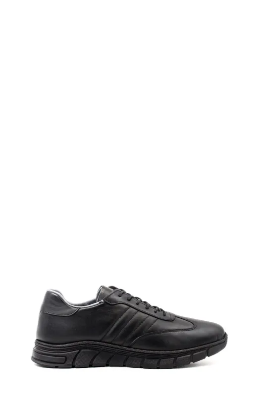 Men's Black Leather Athletic Comfort Shoes-Wessi sold by Wessi