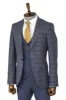 Checked Slim Fit Blue Men Suit - Wessi sold by Wessi