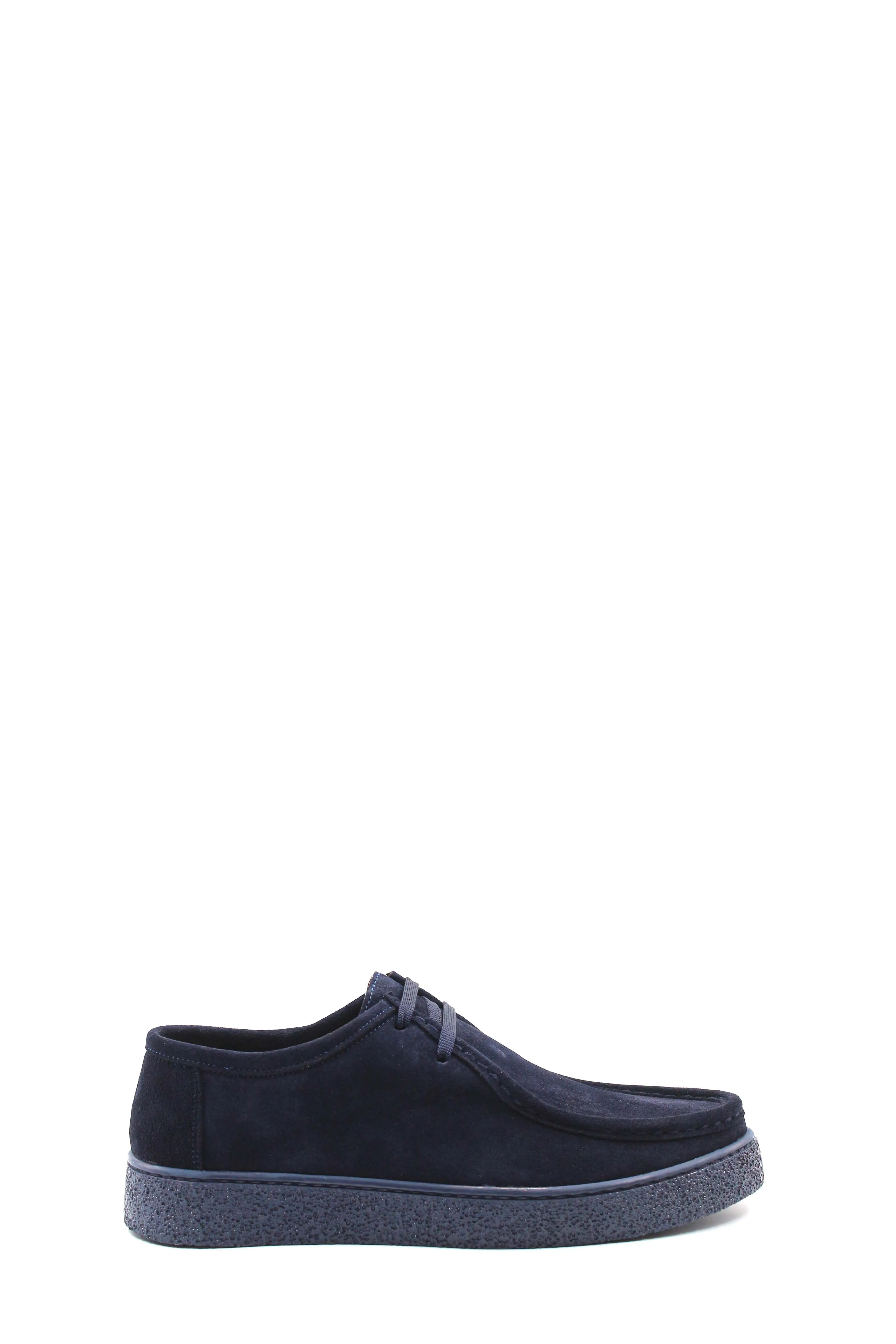Men's Navy Suede Moccasin Shoes with Crepe Sole - Wessi sold by Wessi