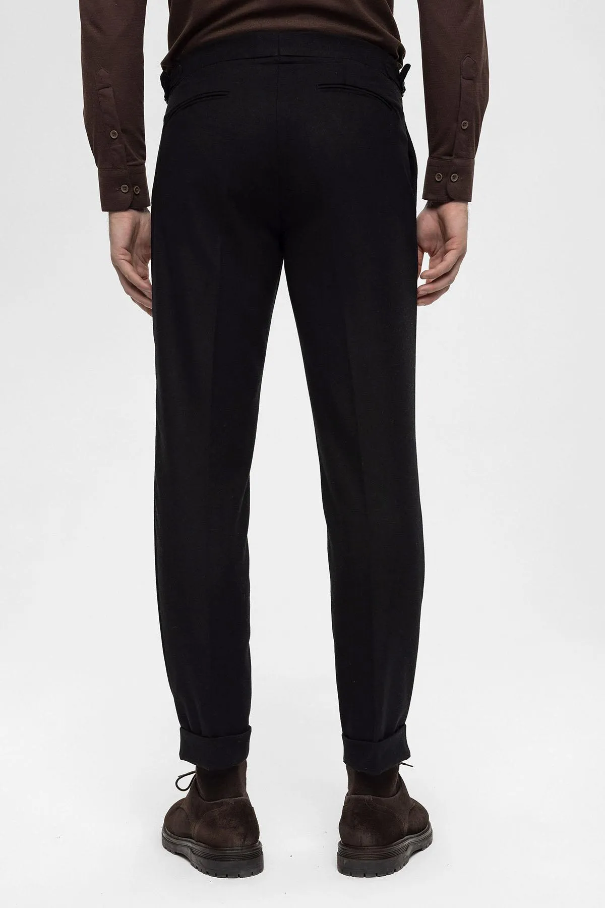 Black High Waist Pleated Men's Trousers - Wessi sold by Wessi product image thumbnail 4