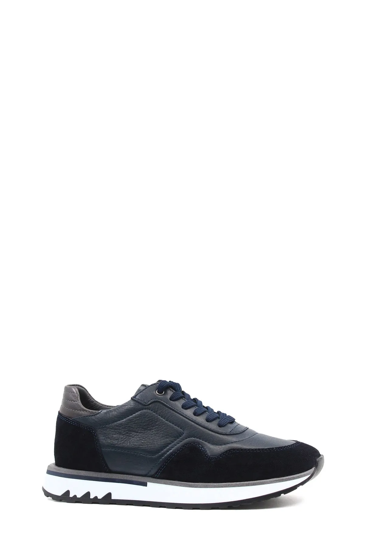 Men's Navy Blue Leather Sneakers with White Sole - Wessi sold by Wessi product image thumbnail 3