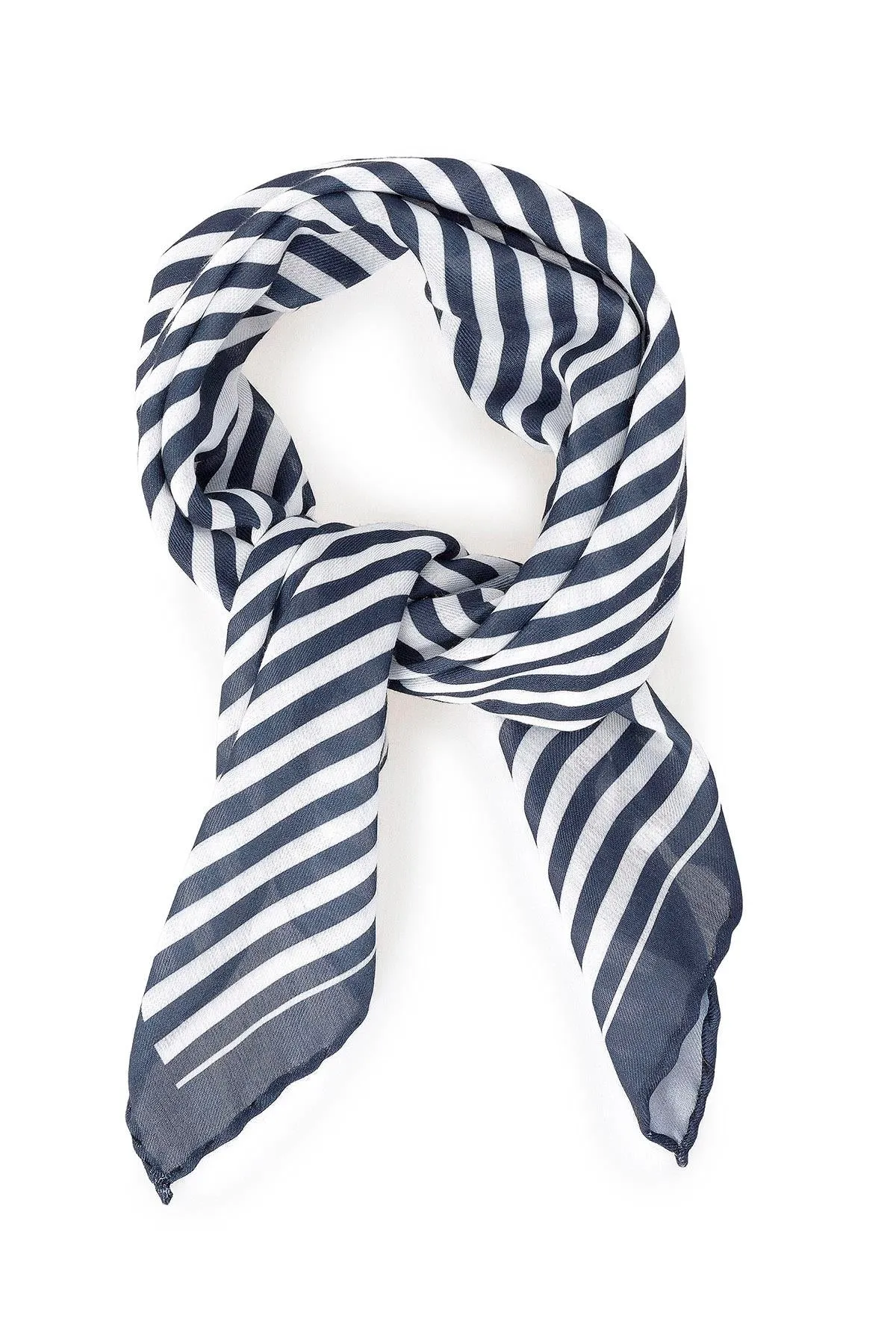 Men's Navy Blue Navy Striped Scarf - Wessi sold by Wessi product image thumbnail 3