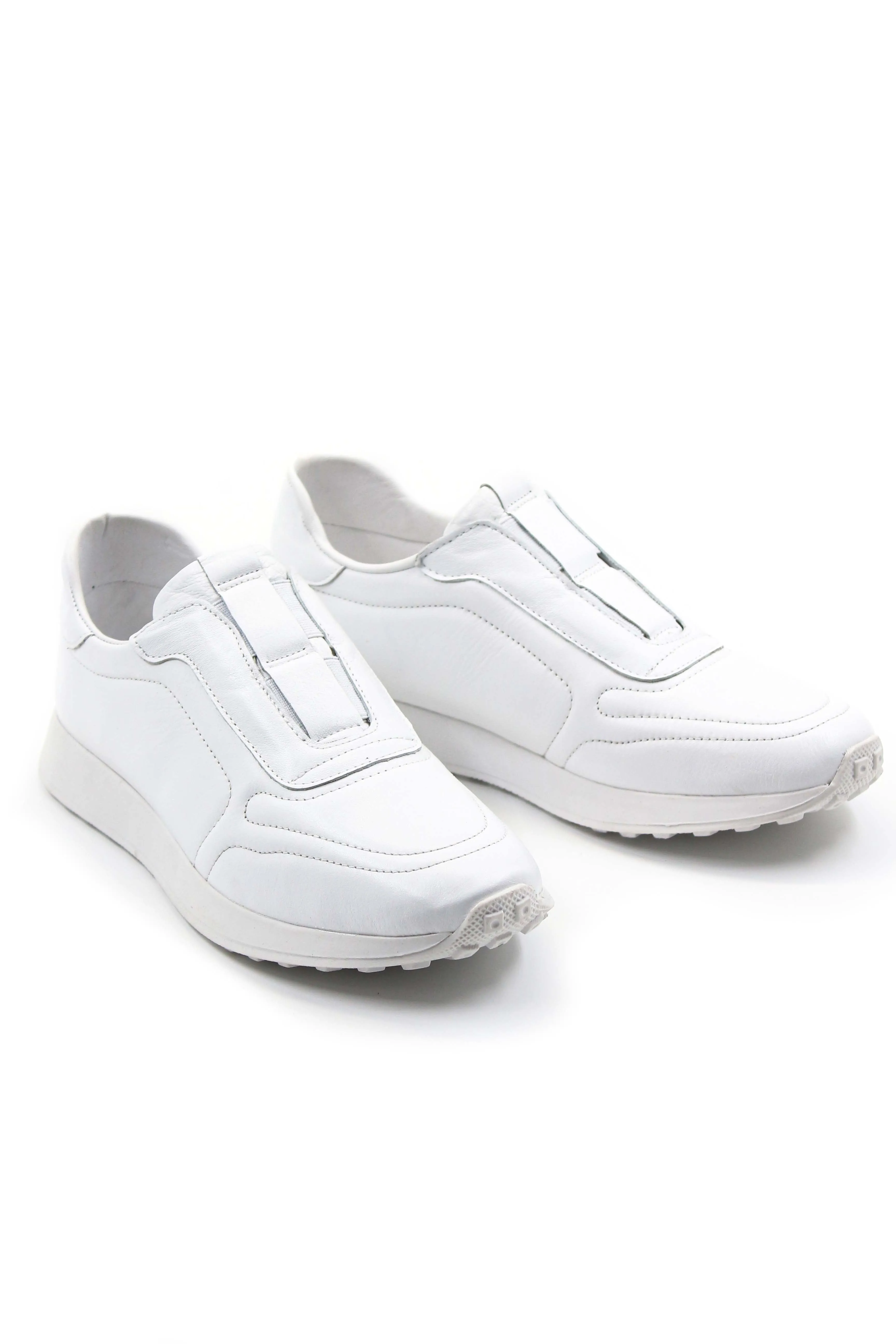 White Leather Slip-On Sneakers Wessi sold by Wessi product image thumbnail 4