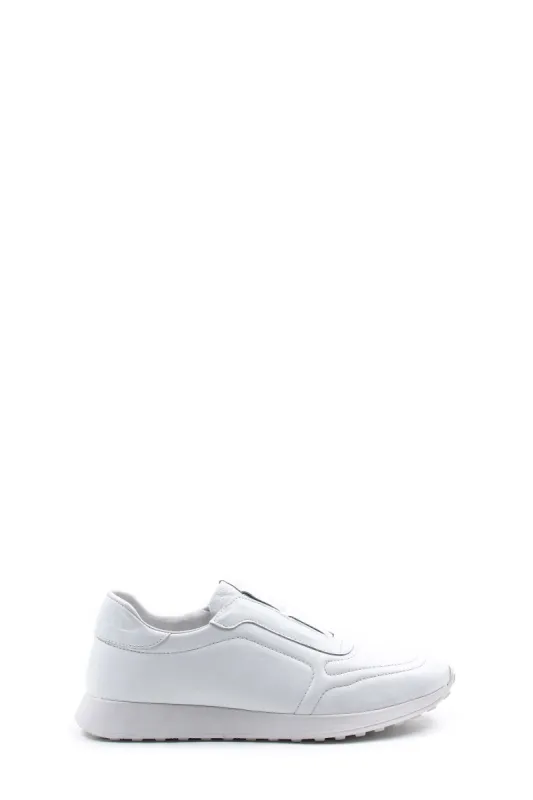 White Leather Slip-On Sneakers Wessi sold by Wessi
