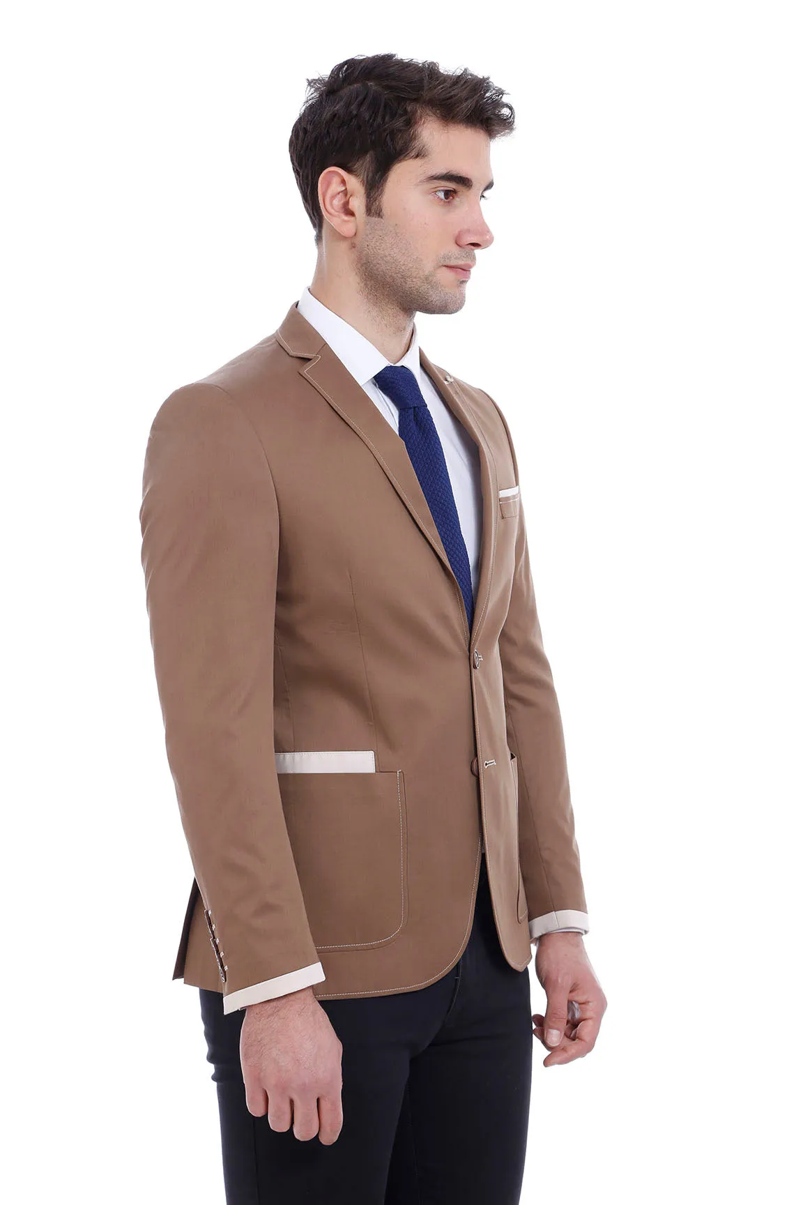 2 Button Bag Pocket Tan Jacket-Wessi sold by Wessi product image thumbnail 3