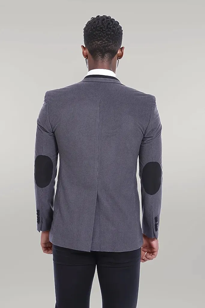 2 Buttons Pocket Piping Velvet Grey Jacket sold by Wessi product image thumbnail 4