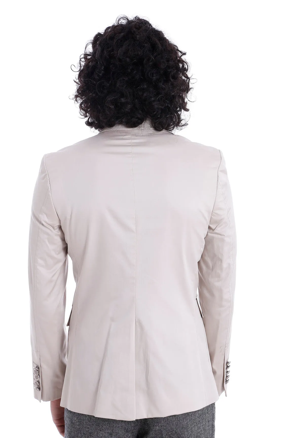 Double Buttons Bag Pocket Shoulder Piece Cream Jacket-Wessi sold by Wessi product image thumbnail 3