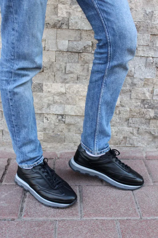 Black Leather Retro Sneakers Wessi sold by Wessi
