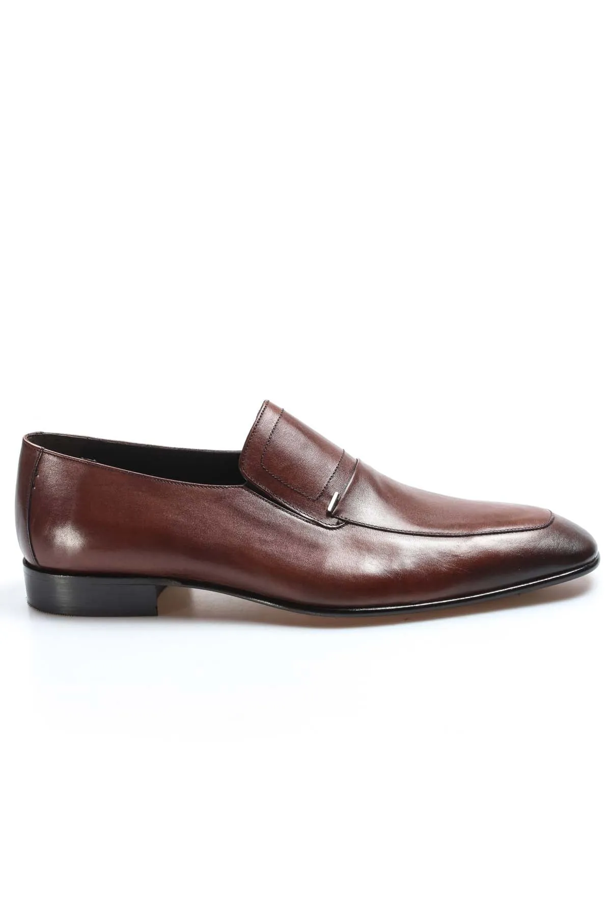 Men's Elegant Brown Leather Penny Loafers with Sleek Stitching - Wessi sold by Wessi