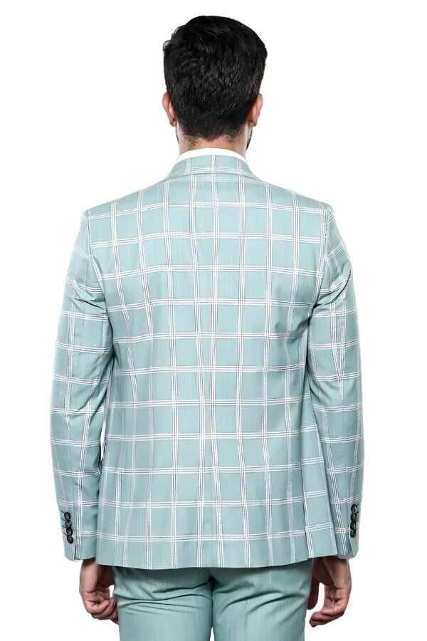 Checked Light Green Vested Suit | Wessi sold by Wessi product image thumbnail 3