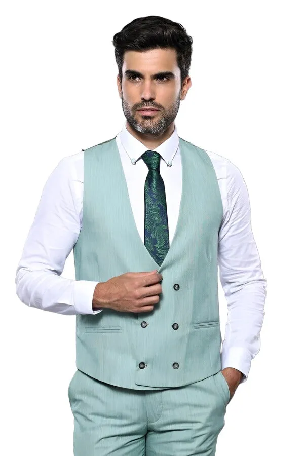 Checked Light Green Vested Suit | Wessi sold by Wessi product image thumbnail 4