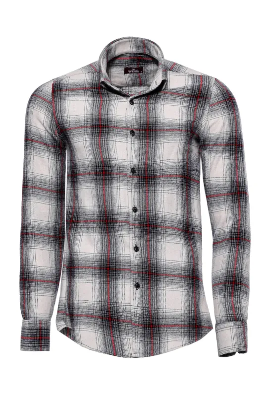 Thick Checked Grey Men Lumberjack Shirt - Wessi sold by Wessi