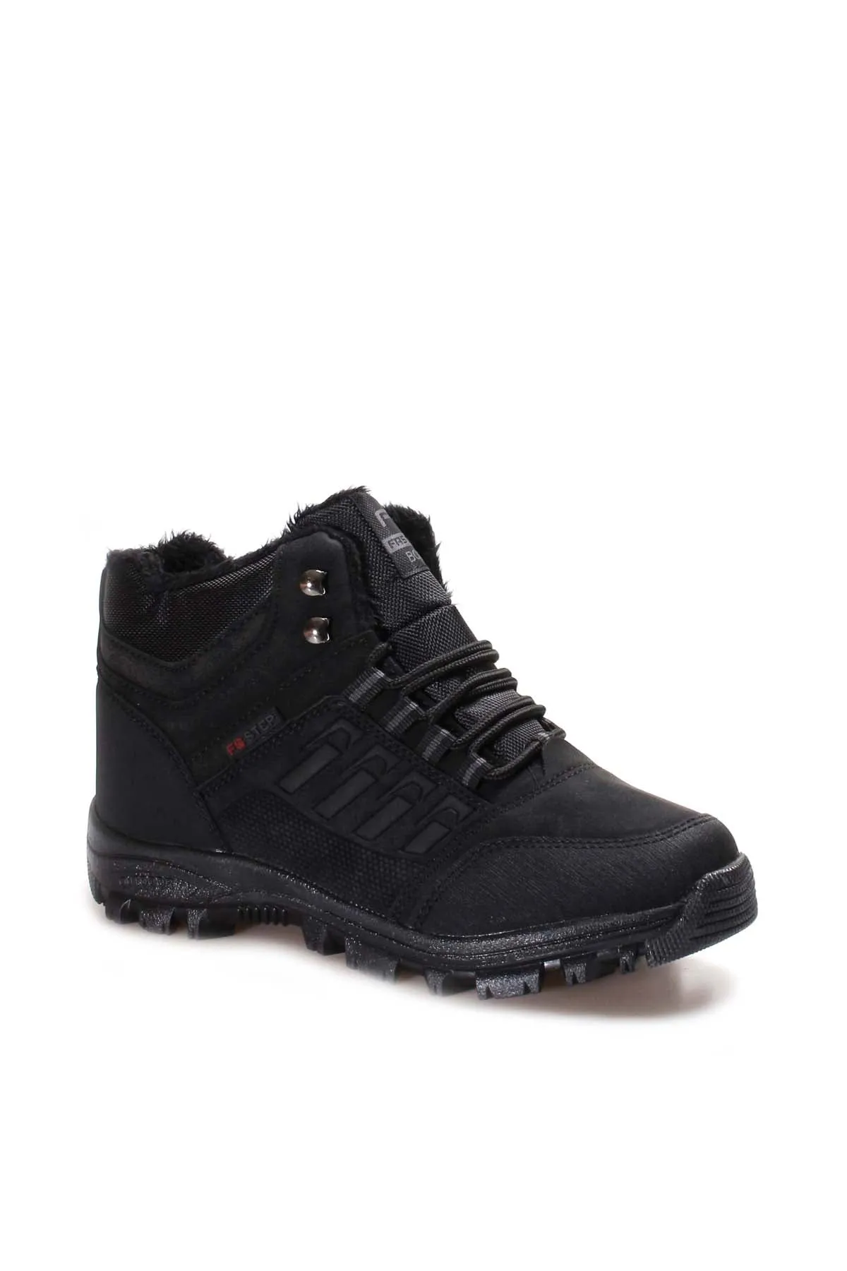 Men's Black Outdoor Boots with Fur Lining and Rugged Sole - Wessi sold by Wessi product image thumbnail 3