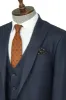 3 -Piece Single Button Peak Lapel Dark Blue Men Suit - Wessi sold by Wessi