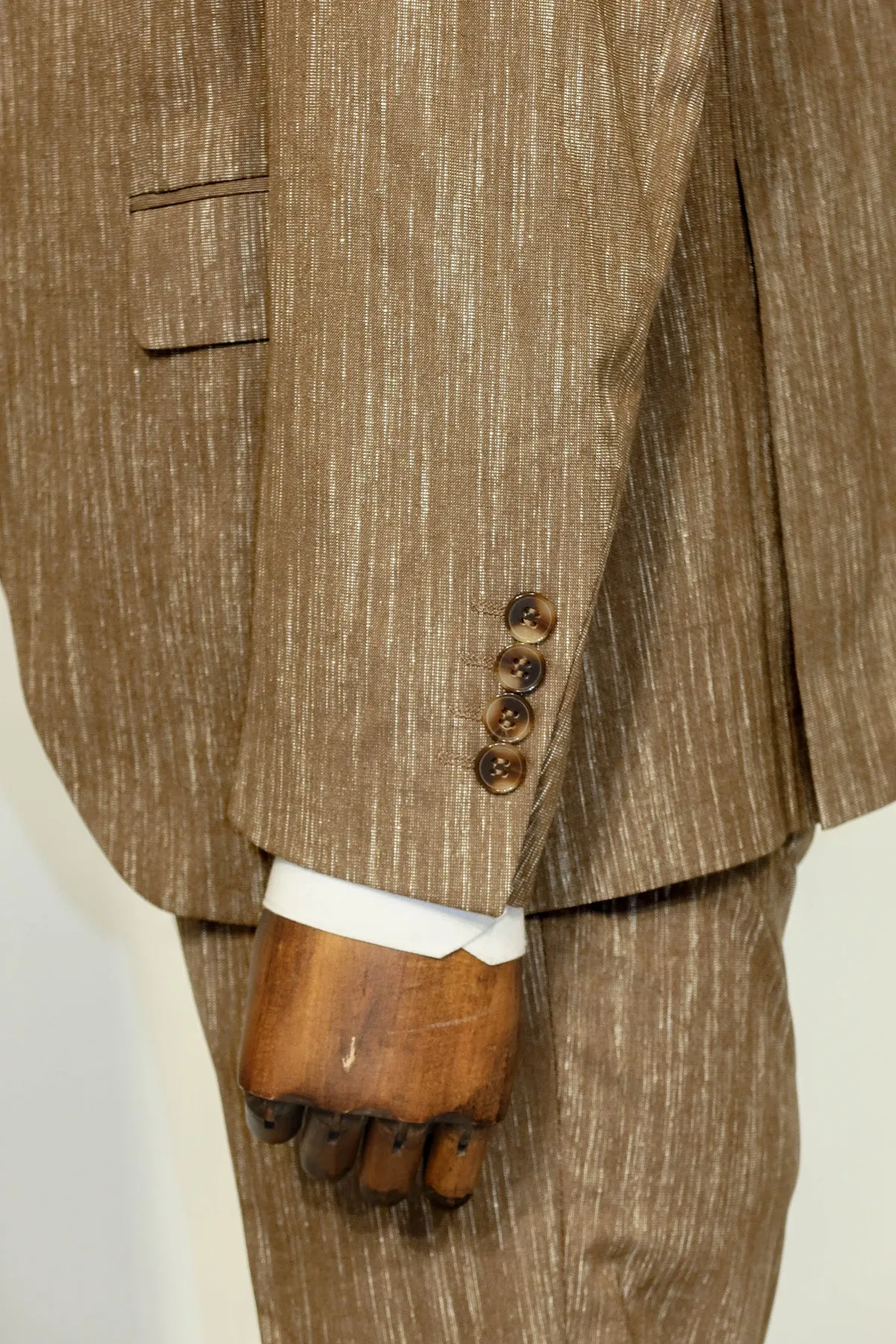 3 -Piece Single Button Peak Lapel Tan Men Suit - Wessi sold by Wessi product image thumbnail 5