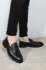 Men's Black Leather Buckle Loafers-Wessi sold by Wessi