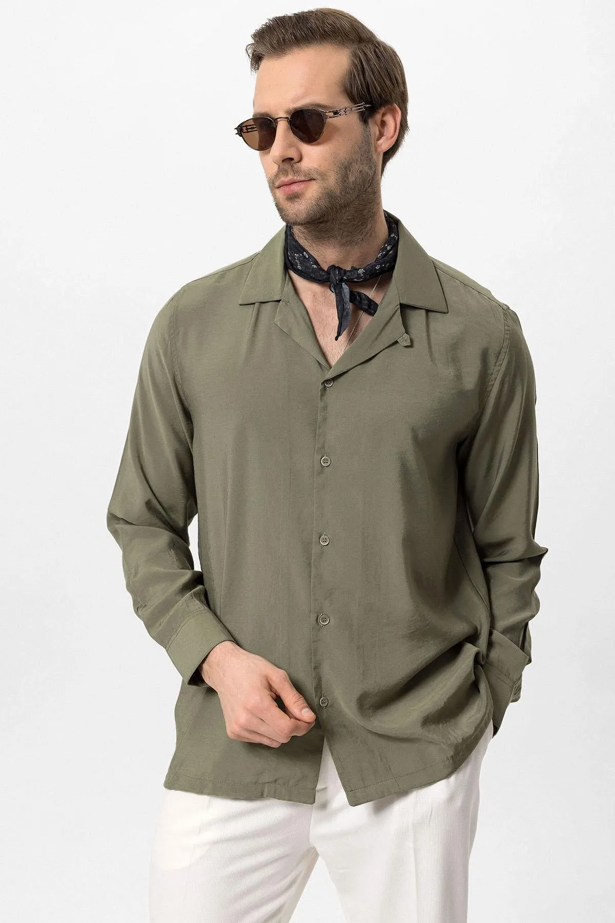 Men's Khaki Striped Shirt - Wessi sold by Wessi product image thumbnail 2
