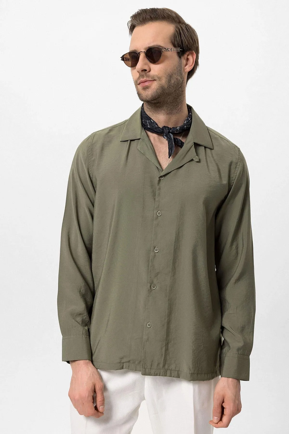Men's Khaki Striped Shirt - Wessi sold by Wessi