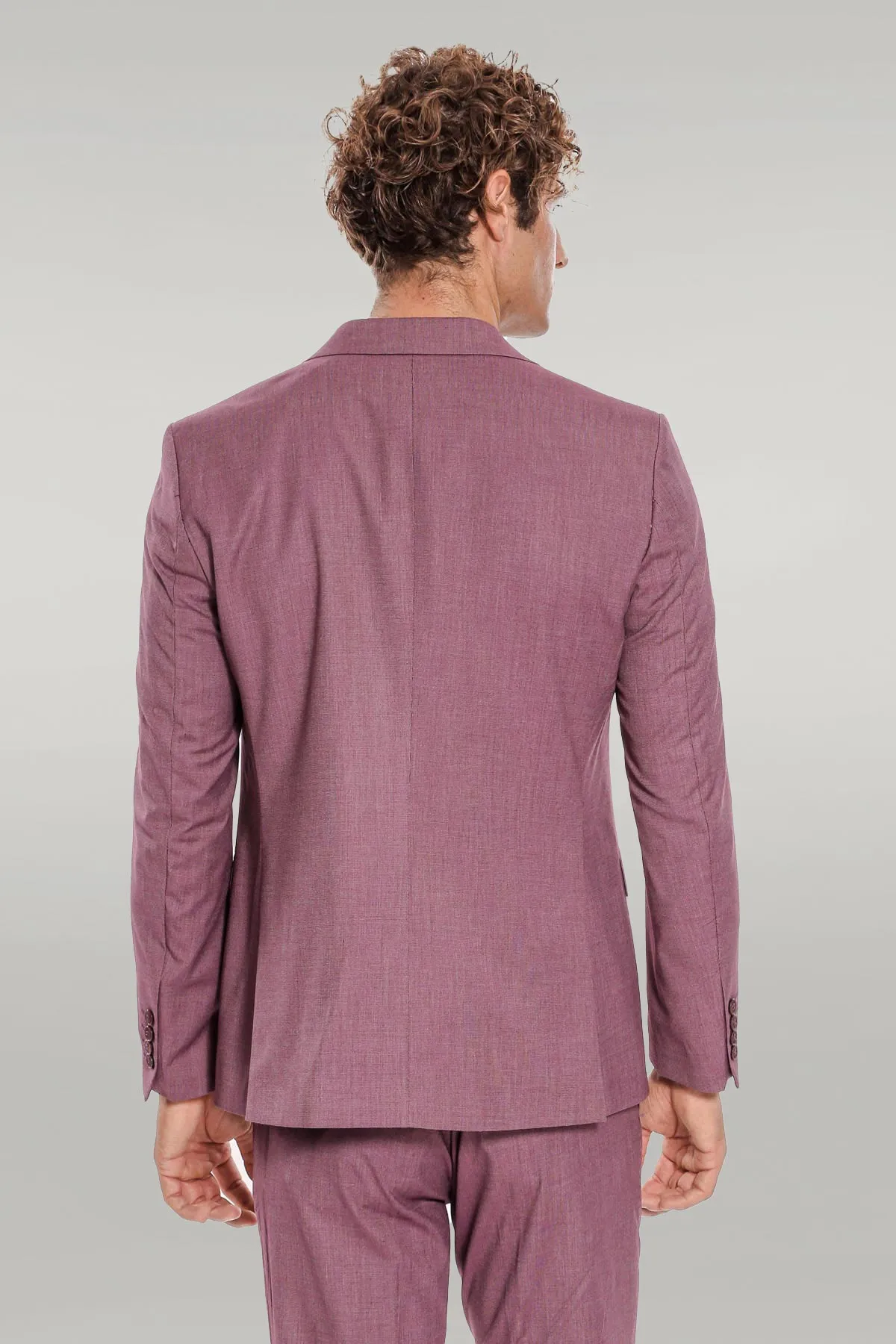 2 Piece Patterned Slim Fit Purple Men Suit - Wessi sold by Wessi product image thumbnail 4