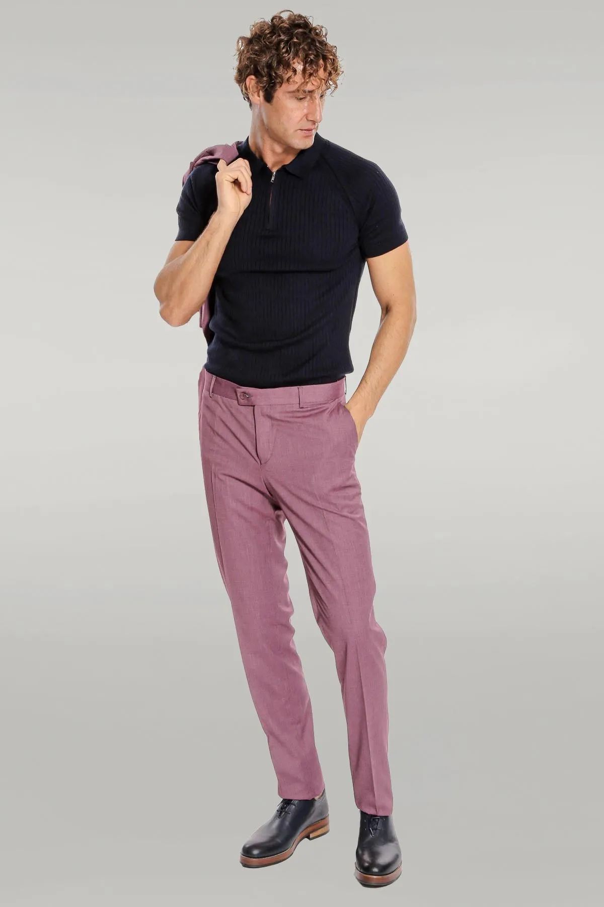 2 Piece Patterned Slim Fit Purple Men Suit - Wessi sold by Wessi product image thumbnail 5