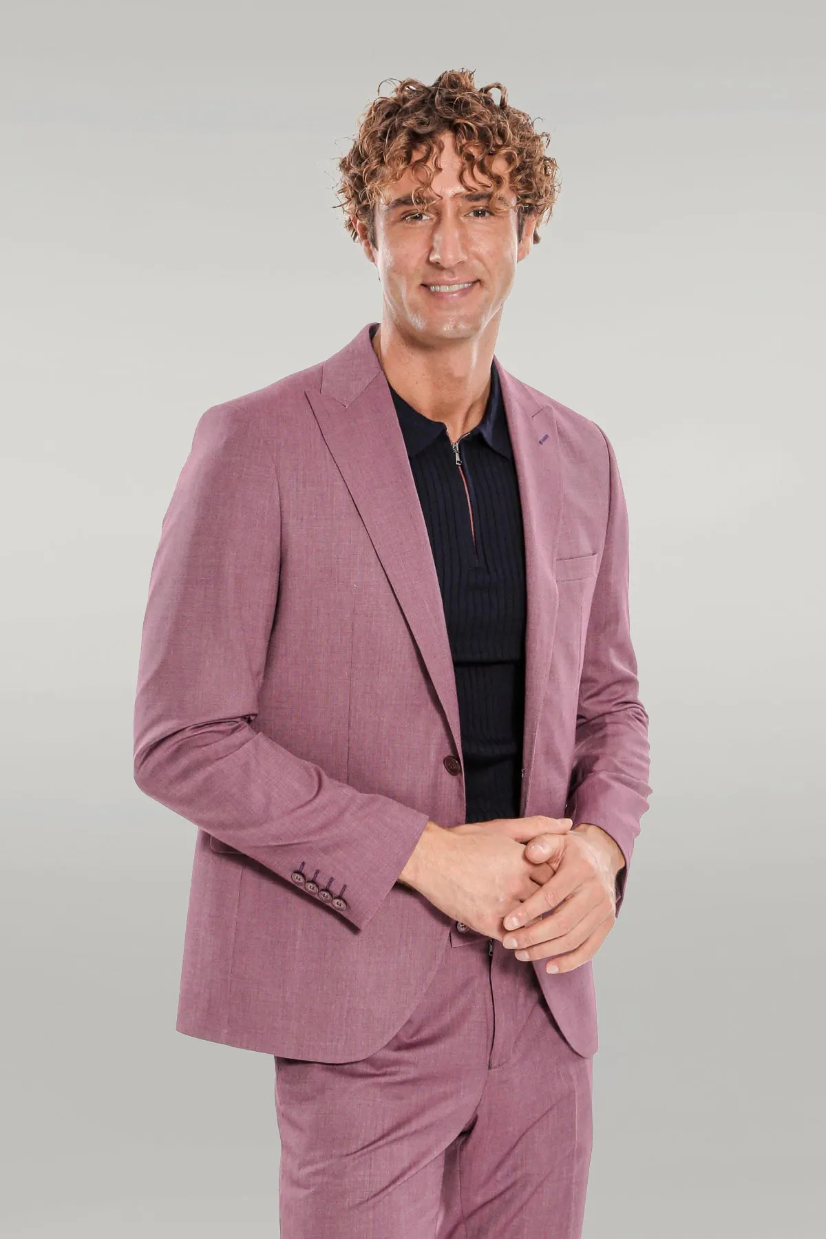 2 Piece Patterned Slim Fit Purple Men Suit - Wessi sold by Wessi