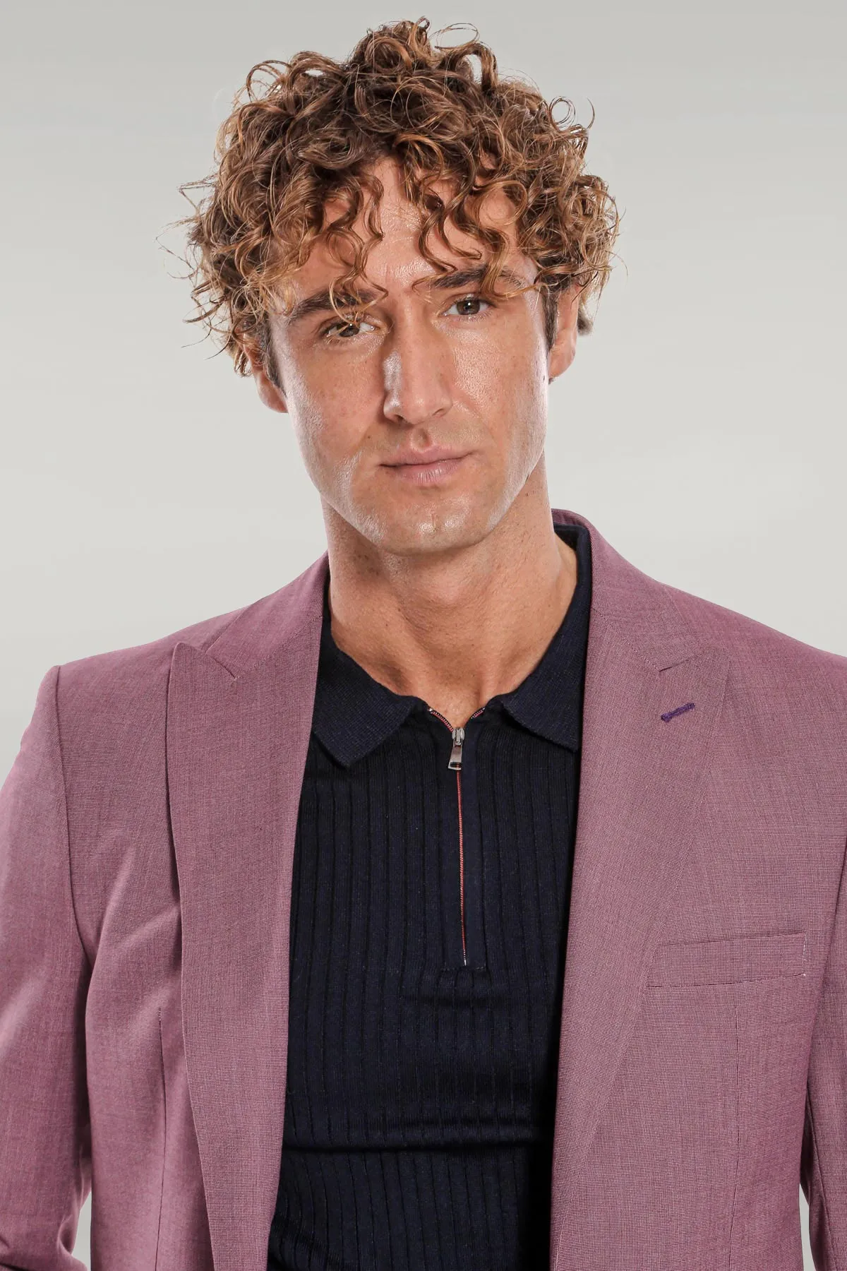 2 Piece Patterned Slim Fit Purple Men Suit - Wessi sold by Wessi product image thumbnail 3